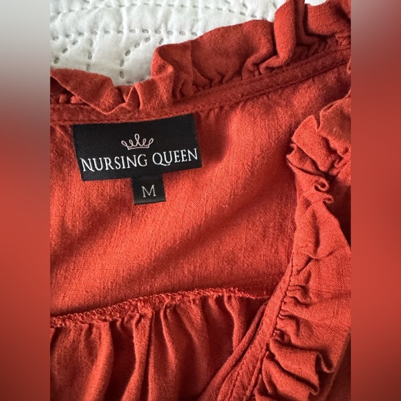 Nursing Queen Burnt Orange High Low Tunic Nursing Top - M - Picture 4 of 4